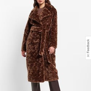 Belted Faux Fur Trench Coat